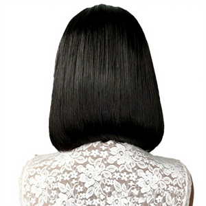 Peluca de encaje frontal 13*4 Bobo transfronteriza, corta, de color natural, <span class=keywords><strong>cabello</strong></span> liso, tejida a mano, con encaje frontal HD transparente. - Product Image 5