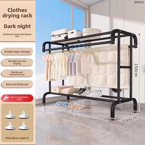 <span class=keywords><strong>Perchero</strong></span> de suelo de hierro de lujo, resistente y móvil, para secado interior de ropa en balcón y dormitorio - Product Image 6