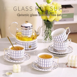 Service à thé floral, théière chauffante en céramique pour la maison, théière à fruits, services à thé de l'après-midi britanniques et nordiques - Product Image 2