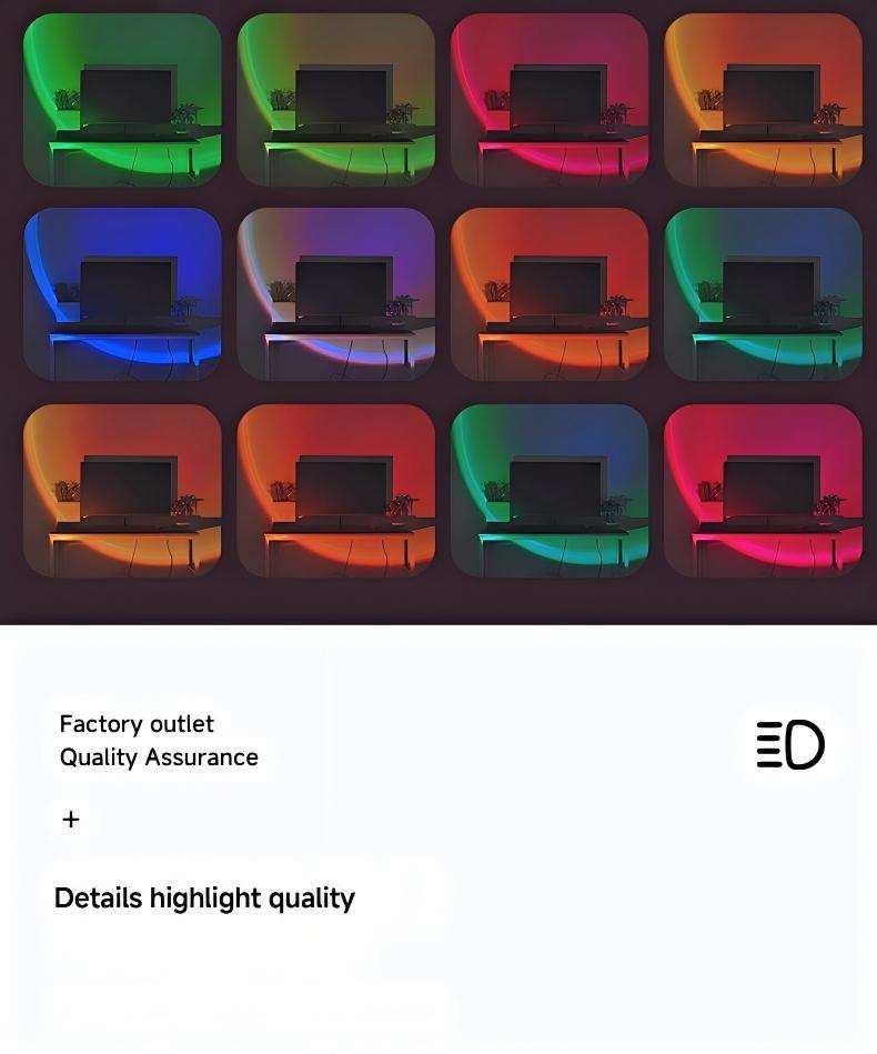 Hot Sale 16 Colors RGB Stretchable Sunset Light