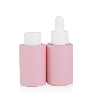 高端粉色护肤容器20毫升50毫升100毫升粉色护肤容器制造商工厂玻璃香水瓶模具