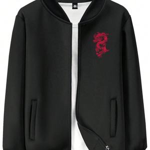 Servicio OEM, Chaqueta Bomber Personalizada con Estampado de Calavera en Relieve, Cuello Alto, Transpirable, Estilo Urbano, Resistente al Viento, con Cierre - Product Image 2