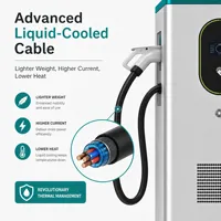 Station de recharge DC pour véhicules électriques à double connecteur CCS2/GB/T, refroidie par liquide, IP54, 600kW 800kW, câbles, OCPP 1.6J, pour parcs logistiques, commerciale, OEM ODM