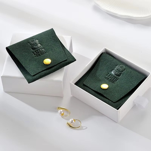 <b>Envelope</b> Jewelry Storage Fashion Microfiber Jewelry Packaging Bag Hidden Button Necklace Packaging Flannelette Flap Pouch - Product Image 5