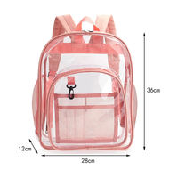 Sacs d'école en PVC transparent imperméables personnalisés, grands sacs à dos transparents pour enfants, sacs à dos de voyage transparents