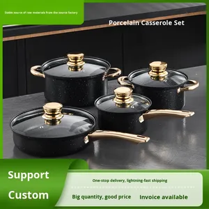 Olla <span class=keywords><strong>de</strong></span> Cocina Antiadherente <span class=keywords><strong>de</strong></span> Acero al Carbono al por Mayor, Olla para Sopa, Sartén, Olla para Leche, Juego <span class=keywords><strong>de</strong></span> Ollas Multifuncionales con Tapa <span class=keywords><strong>de</strong></span> Vidrio - Product Image 5
