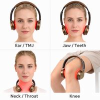 Casque de luminothérapie rouge premium Biothm REDFLEX PRO pour oreilles, mâchoire, 650/850/940nm infrarouge, TMJ, dents, gorge, cou, rechargeable