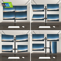 Support de moniteur quadruple robuste Kaloc pour écrans de 17 à 32 pouces, support réglable pour ordinateur, fixation pour quatre moniteurs, support de bureau