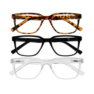 Lunettes <span class=keywords><strong>de</strong></span> lecture rectangulaires anti-lumière bleue pour hommes, noires, transparentes, marron, 3 couleurs au choix - Product Image 1