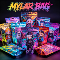 Sachets Mylar personnalisés imprimés en aluminium de 3,5g, 14g, 28g, à fermeture éclair, anti-odeur, pour aliments pour animaux de compagnie