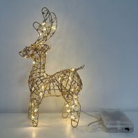 Ornements de Noël en fer forgé lumineux style campagnard américain, motif élan, pour intérieur, ambiance de Noël chinoise