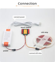 Miroir de salle de bain intelligent Shinechip TD101 12V 36W avec éclairage LED, écran tactile et variateur de luminosité