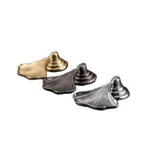 Furniture Bedroom Kitchen <b>Cupboard</b> Cabinet Drawer Leaf Pulls Decorative Contemporary Zinc Solid Satin Brass Door Handle <b>Knobs</b> - Product Image 2