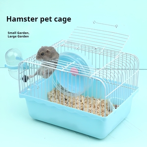 <span class=keywords><strong>Cage</strong></span> à hamster portable pour petits animaux avec dessus transparent et poignée de transport pour les voyages et l'habitat domestique - Product Image 3
