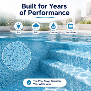 Vente en gros usine – Finition à granulats apparents en quartz coloré, résistante au sel et à la corrosion, pour piscines extérieures d'hôtels et de complexes balnéaires - Product Image 4