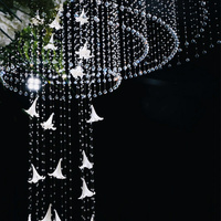 Lustre en cristal en forme d'arche circulaire, suspension verticale avec guirlande de cristaux pour la décoration de salle de mariage, de banquet ou de scène