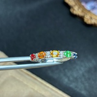 Bague de luxe en argent sterling 925 OEM ODM avec saphir naturel fantaisie coloré pour femme, cadeau de fiançailles ou d'anniversaire