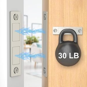Loquet magnétique pour porte d'armoire, en acier inoxydable, ultra fin, sans perçage, pour tiroir de placard, loquet de porte d'armoire de camping-car, paquet de 4 - Product Image 3