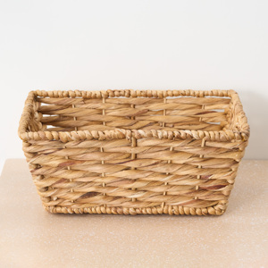 Abbot Water Hyacinth Woven Rectangular <b>Basket</b> Set Of 2 <b>For</b> Kitchen And Bathroom <b>Storage</b> - Product Image 3