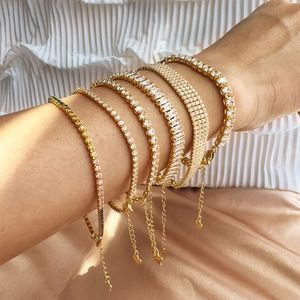 กำไลข้อมือเทนนิสเงินแท้ 925 ชุบโรเดียม ทอง 18k ประดับเพชร CZ คุณภาพ 5A ดีไซน์ทันสมัย สำหรับผู้หญิง - Product Image 4