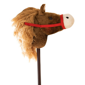 Cheval à bascule classique en peluche sur bâton - Jouet d'imitation à monter avec tête de cheval réaliste, pour les jeux imaginatifs en plein air des enfants - Product Image 5