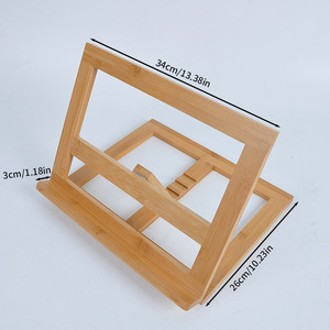 Bamboo Laptop Stand Adjustable Foldable Portable <b>Desktop</b> Height For Office Study Use - Product Image 3