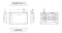 PC industriel sans ventilateur étanche IP65, 1000 nits de luminosité élevée, écran tactile industriel embarqué Linux Win 10 de 10,1 pouces