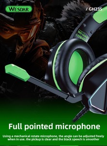 <span class=keywords><strong>Headset</strong></span> Gaming Wesdar Dynamic Over-Ear Omnidirectional Berkabel dengan Lampu RGB, Dukungan ENC, Koneksi USB 3.5mm - Product Image 5