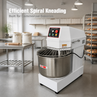 Mélangeur à spirale commercial durable pour la fabrication de nouilles, bol en acier inoxydable, machine à pétrir haute vitesse avec minuterie