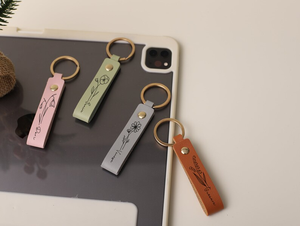 Porte-clés en similicuir personnalisable avec logo, gravable au laser, en <span class=keywords><strong>cuir</strong></span> PU, design élégant et compact, pour voiture, vente en gros, cadeaux de fête, objets promotionnels - Product Image 2