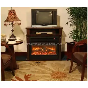 Perapian kayu dekorasi dekoratif api Led populer kualitas tinggi palsu ramah lingkungan Chimenea AIR UAP murah dudukan Tv perapian