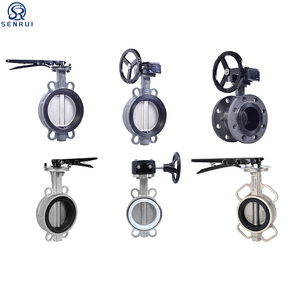 Vanne papillon à poignée manuelle en fonte d'acier inoxydable de type bagage Dn150 14 pouces, fabrication directe d'usine, prix compétitif - Product Image 1