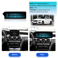 ZWNAV 14.9" LINUX Os Auto Apple Carplay Multimédia pour Mercedes Benz GLC W205 2015-2022 GPS Navi. Mise à niveau du moniteur de l'autoradio