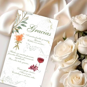 Juegos de Tarjetas de Agradecimiento Personalizadas en Español, Mensajes de Gracias y Encanto, Tarjetas para Mesas de Eventos, Tarjetas de Regalo de Papel - Product Image 4