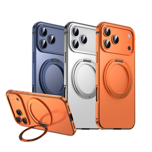 เคสโทรศัพท์ iPhone 18 Pro Max 17 16 Plus 15 14 13 mini 12 11  แบบโลหะ  ผิวซาติน ป้องกันการตก พร้อมขาตั้ง - Product Image 1