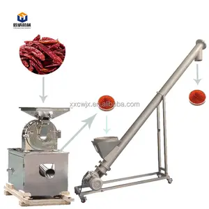 Endüstriyel tahıl pulverizer değirmen çeşniler kırma carob tohum değirmeni kına tozu taşlama vidalı konveyör makinesi