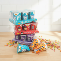 Vente en gros de gâteaux Ladyfingers personnalisés pour enfants, en forme de jouets, avec sauce chocolatée et texture croustillante, en boîte