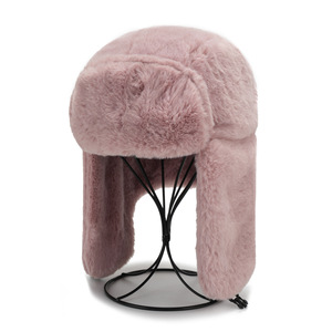 Gorro de esquí cálido para exteriores de otoño e invierno con puntas gruesas de piel sintética para las orejas, adecuado tanto para hombres como para mujeres, gorro de ciclismo informal - Product Image 3