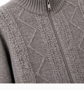 <span class=keywords><strong>Cardigan</strong></span> da <span class=keywords><strong>uomo</strong></span> personalizzato <span class=keywords><strong>con</strong></span> collo alto, 95% lana, 5% cashmere, 9GG, <span class=keywords><strong>con</strong></span> zip, pesante, spesso, caldo, invernale, grigio - Product Image 2