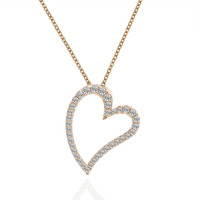 Pendentif collier cerceau en forme de coeur à la mode avec pendentif en diamant Moissanite bijoux personnalisés en or massif 10k 14k 18k