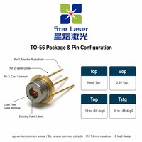 Diode laser rouge UOC U-LD-653053Ap/Bp 650nm 30mW TO-56 avec moniteur PD pour pointeur laser et module médical