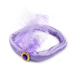 Diadema étnica de plumas estilo indio, tocado decorativo morado para fiestas y espectáculos - Product Image 5