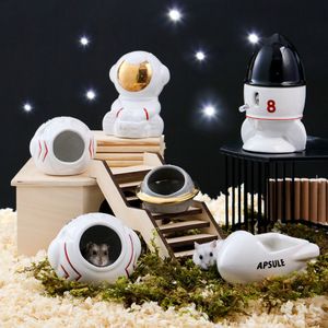 Criceto di raffreddamento estivo in ceramica rifugio per criceti in Siria dorato piccoli animali domestici comodo letto della caverna - Product Image 1