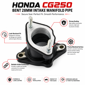 Collecteur d'admission de <span class=keywords><strong>moto</strong></span> 28MM pour Honda CG 250cc ATV Dirt Bike Go-Kart, matériaux de qualité supérieure - Product Image 5