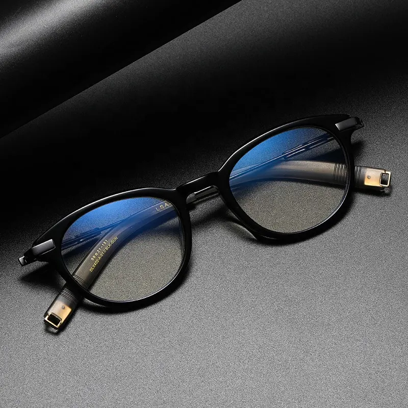 Retro Optical Eye glasses Support Pre script ion Lens Frauen Männer Titanium Lightweight Spectacle Frame für Myopic