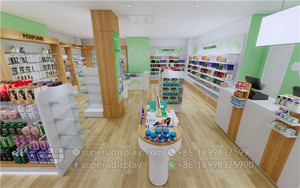 Mostrador <span class=keywords><strong>de</strong></span> Farmacia <span class=keywords><strong>de</strong></span> Madera Personalizado, Diseño Moderno, Muebles <span class=keywords><strong>para</strong></span> Farmacia, Vitrina <span class=keywords><strong>de</strong></span> Vidrio - Product Image 3