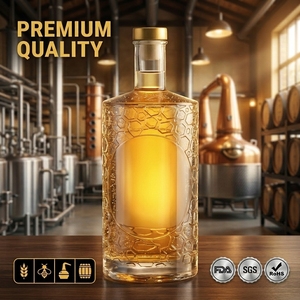 Bouteille à liqueur en verre texturé nid d'abeille Solent 700ml 750ml avec bouchon doré, carafe à <span class=keywords><strong>spiritueux</strong></span> gaufrée, vente en gros, directement de l'usine - Product Image 1