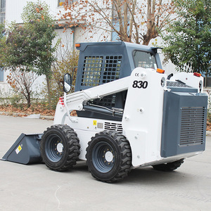 Minicargadora diésel con ruedas, color blanco, modelo 830, radio de giro corto, para uso en obras de construcción - Product Image 3
