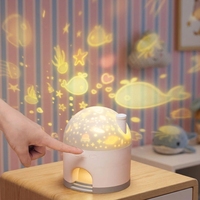 Projecteur LED Plafonnier Étoilé pour Bébé, Lampe de Nuit USB Mini Projection Maison de Neige 360° pour Enfants