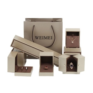 Wholesale Luxury Custom Logo Gold Jewelry Packaging Set with White Paper Bag for Wedding <b>Ring</b> and Earring Gift Box - Product Image 1